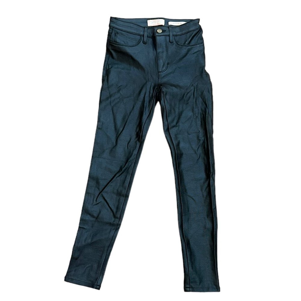 Vintage Women's Guess 1981 Power Skinny Faux Leather Pants Size 24